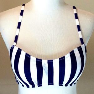 Striped Ribbed Bikini Top